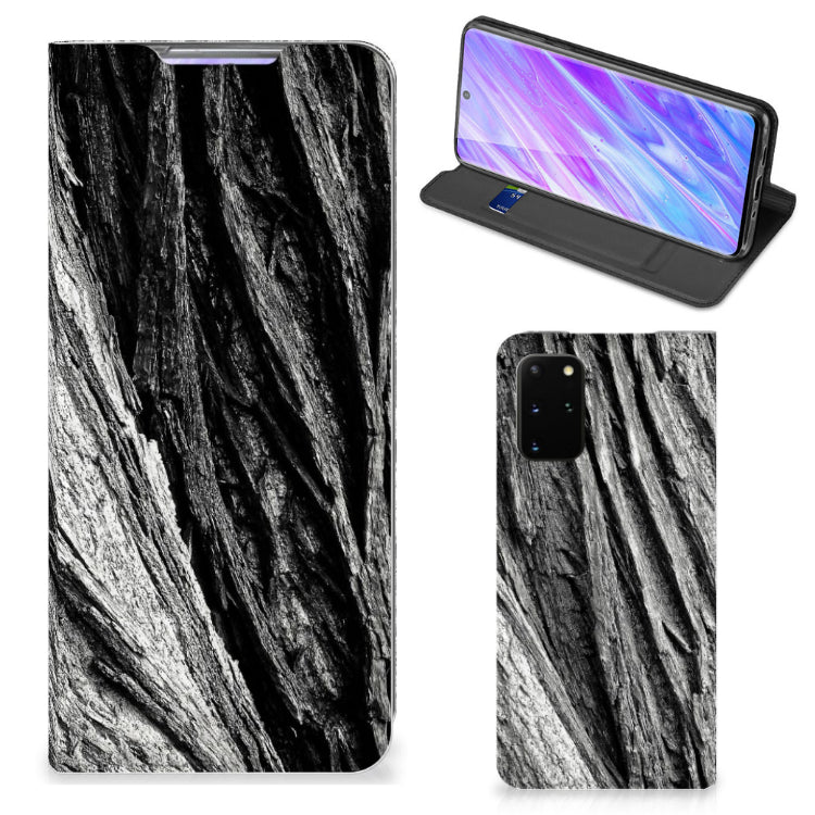 Book Wallet Case Samsung Galaxy S20 Plus Boomschors Grijs