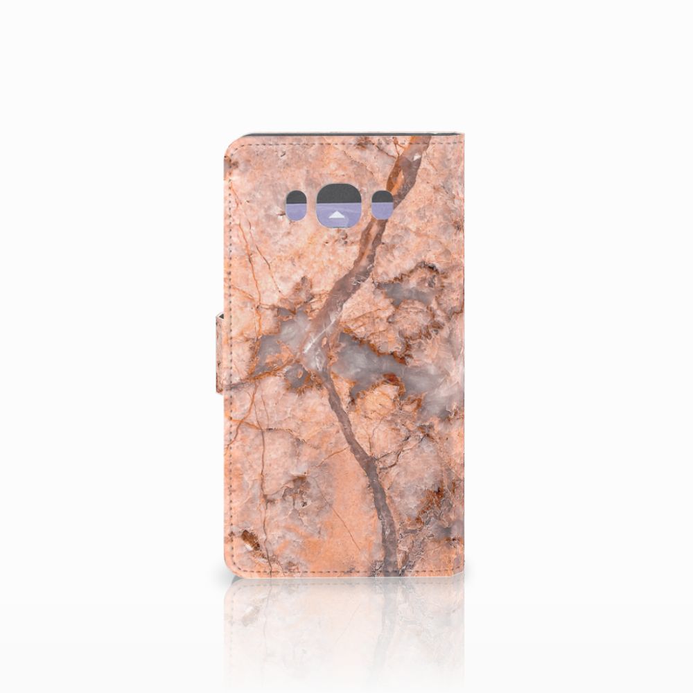 Samsung Galaxy J7 2016 Bookcase Marmer Oranje