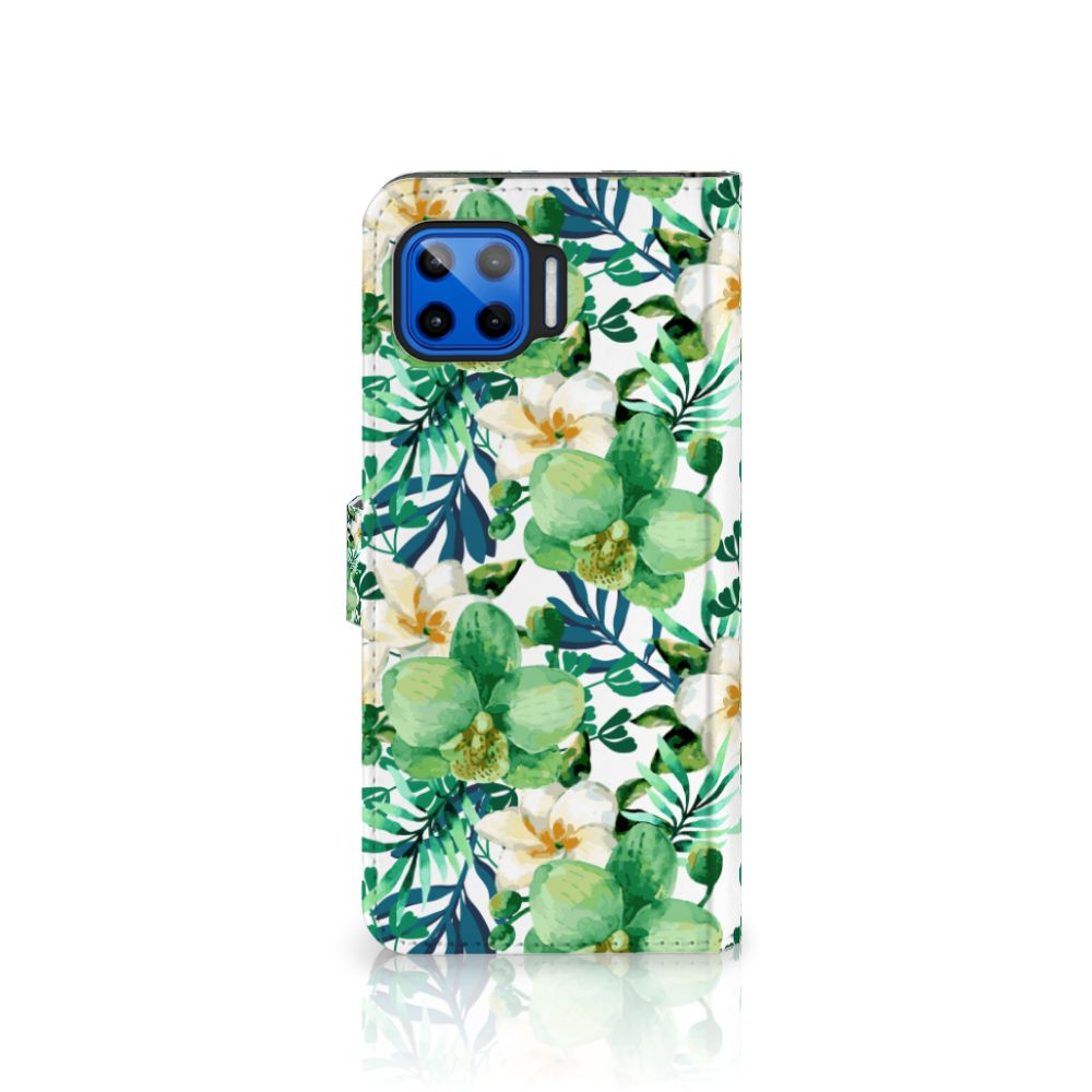 Motorola Moto G 5G Plus Hoesje Orchidee Groen