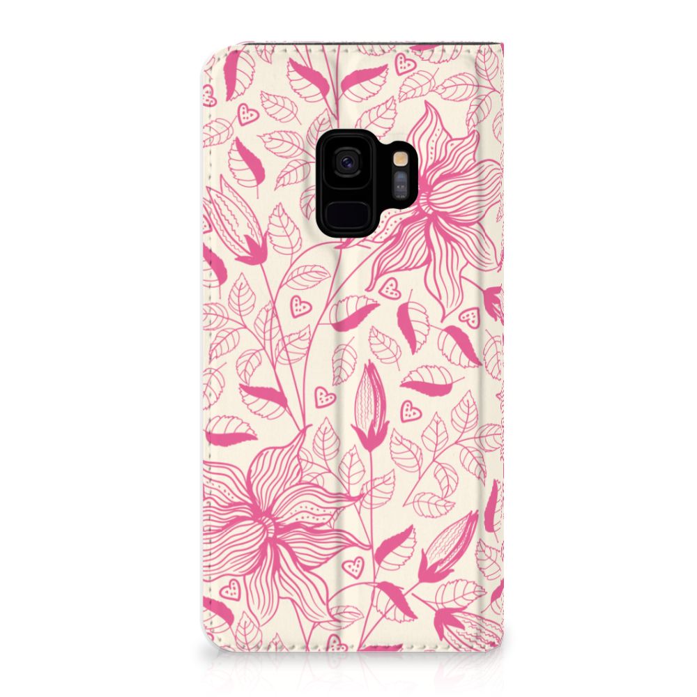 Samsung Galaxy S9 Smart Cover Pink Flowers
