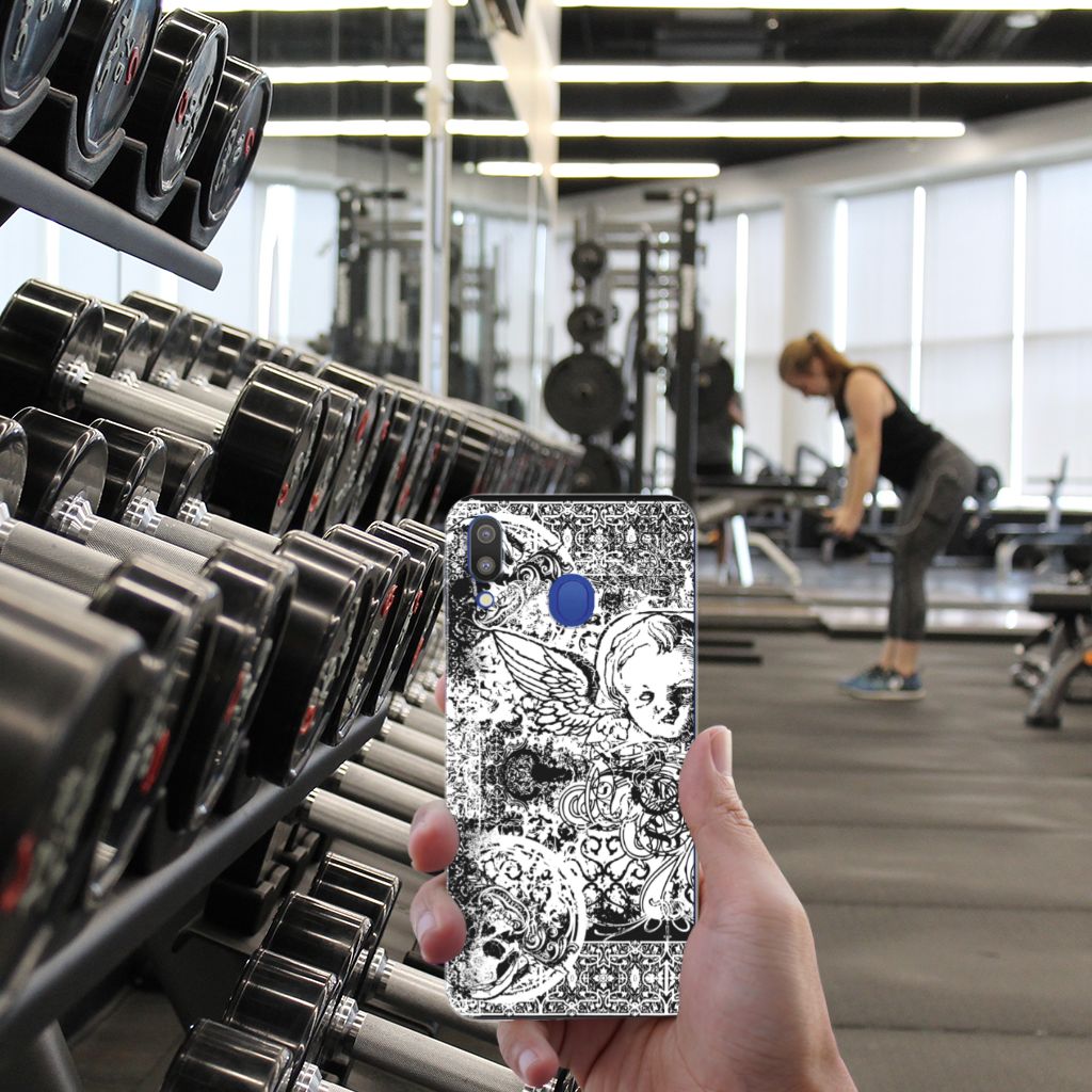 Silicone Back Case Samsung Galaxy M20 (Power) Skulls Angel