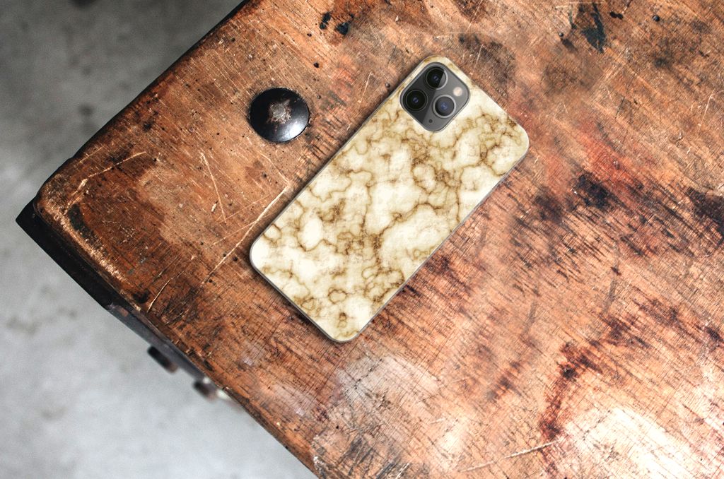 Apple iPhone 11 Pro TPU Siliconen Hoesje Marmer Goud