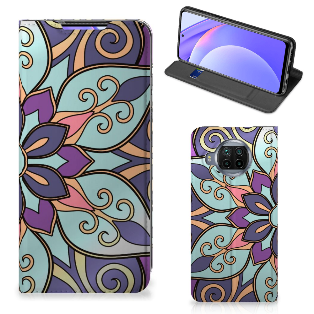 Xiaomi Mi 10T Lite Smart Cover Purple Flower - B2C Telecom
