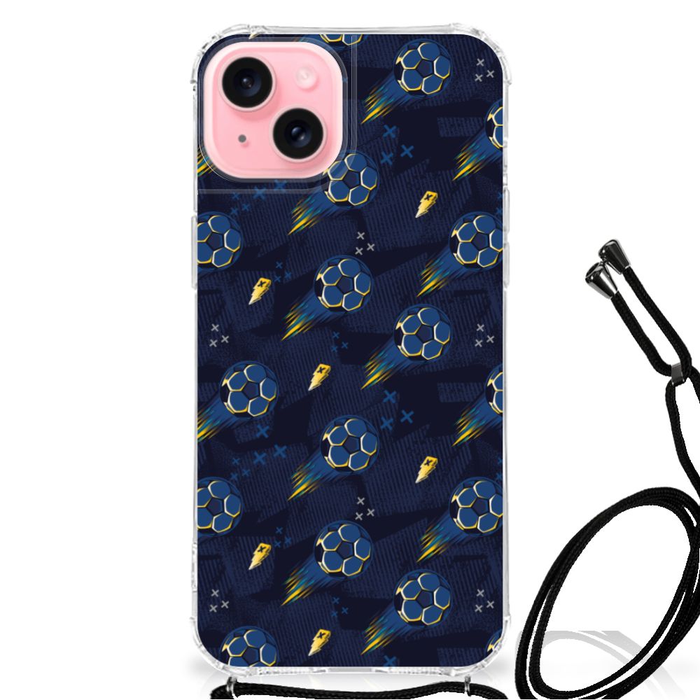 Doorzichtige Silicone Hoesje voor iPhone 15 Plus Voetbal B2C Telecom