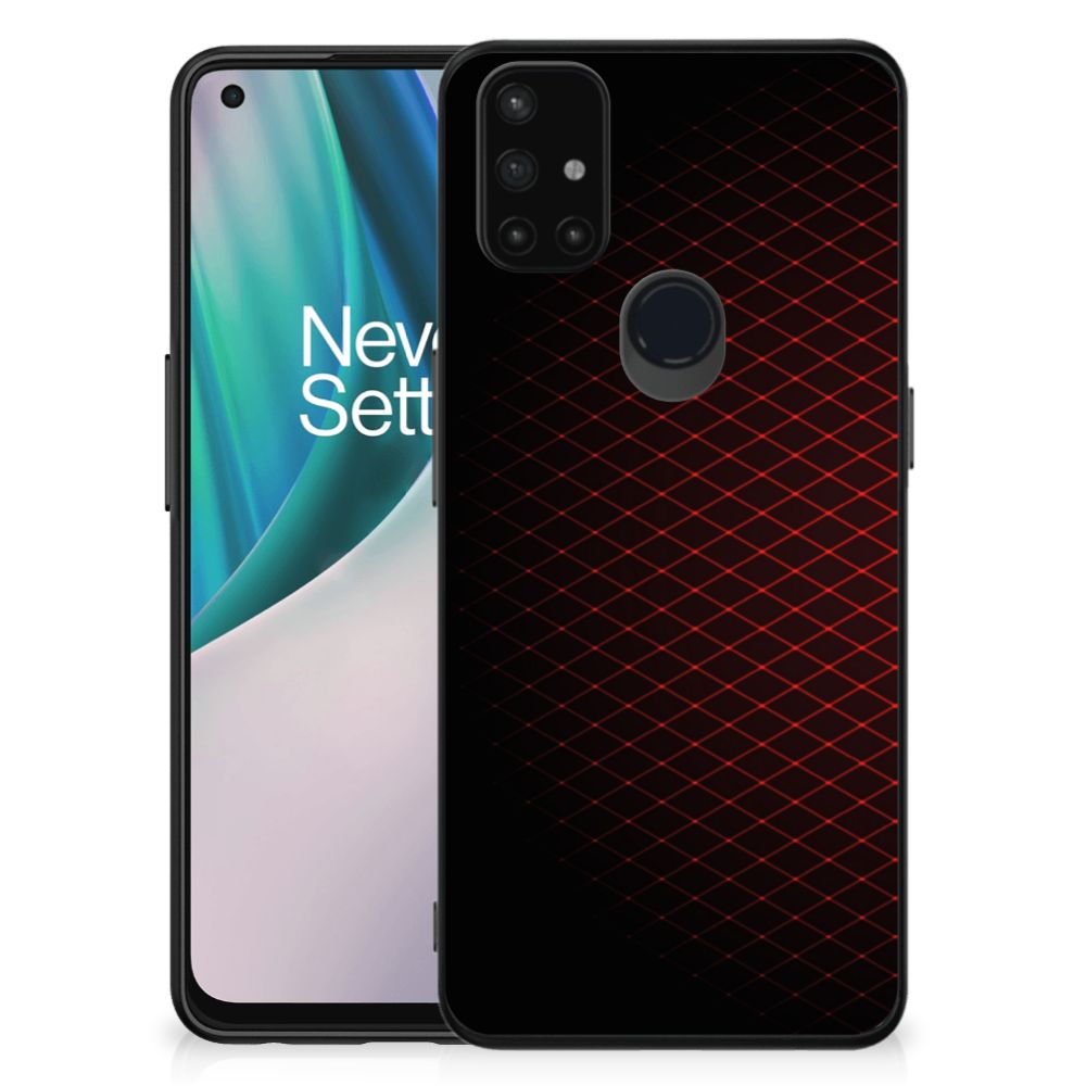 OnePlus Nord N10 5G Back Case Geruit Rood