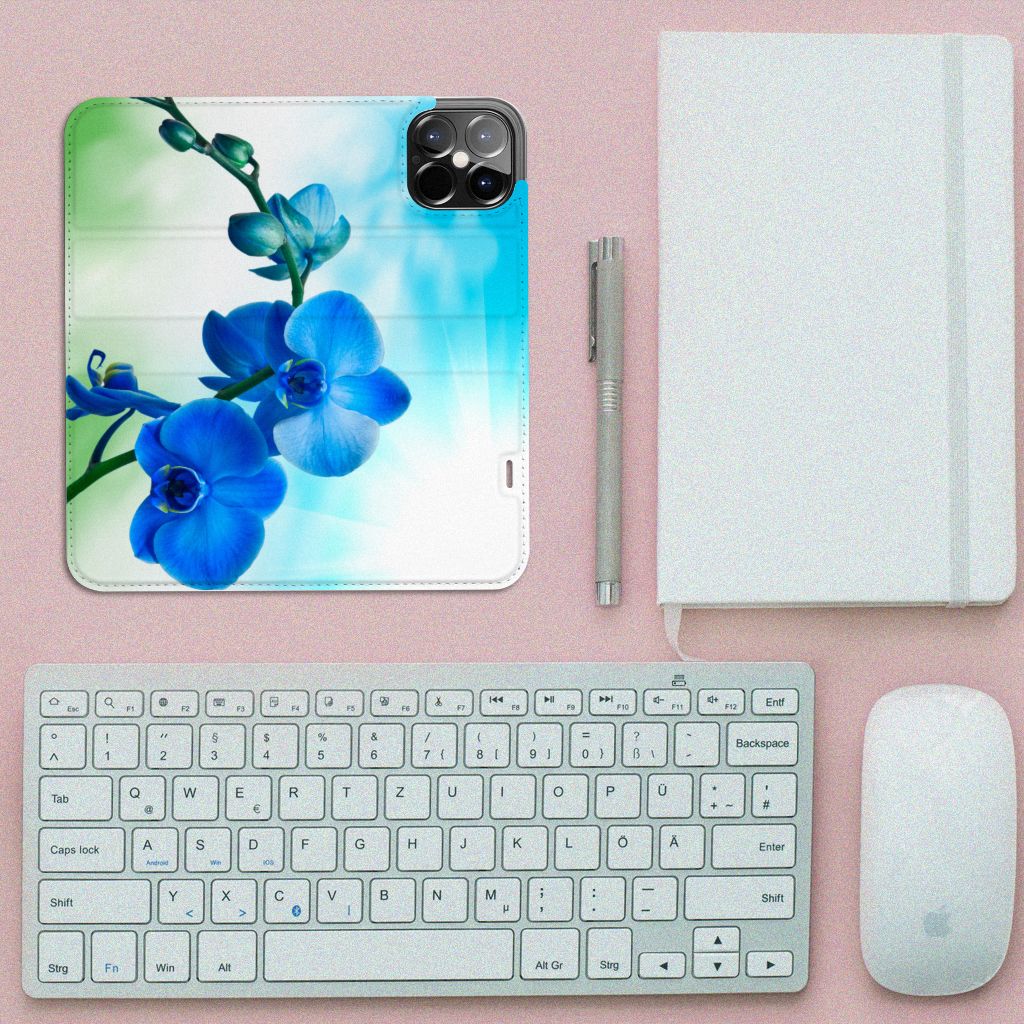 iPhone 12 Pro Max Smart Cover Orchidee Blauw - Cadeau voor je Moeder - B2C Telecom