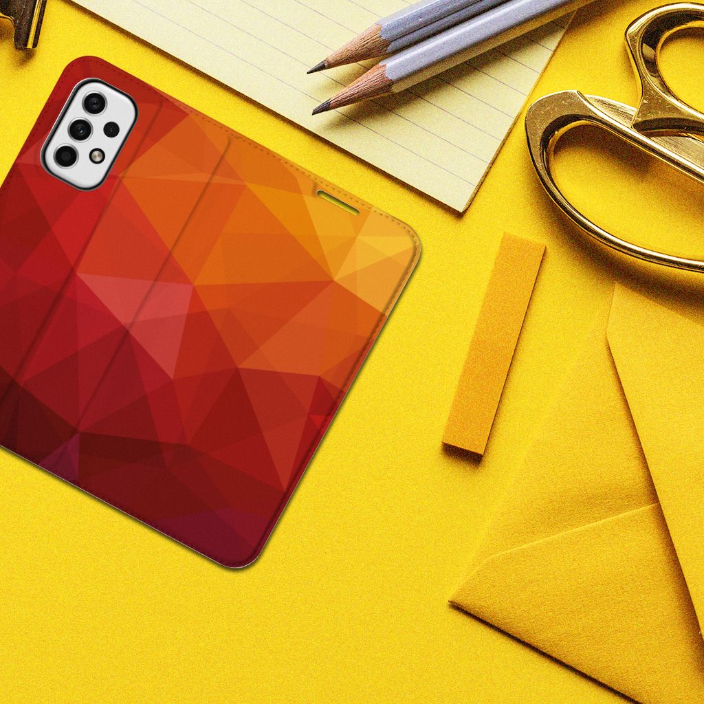 Stand Case voor Samsung Galaxy A23 Polygon Red - B2C Telecom