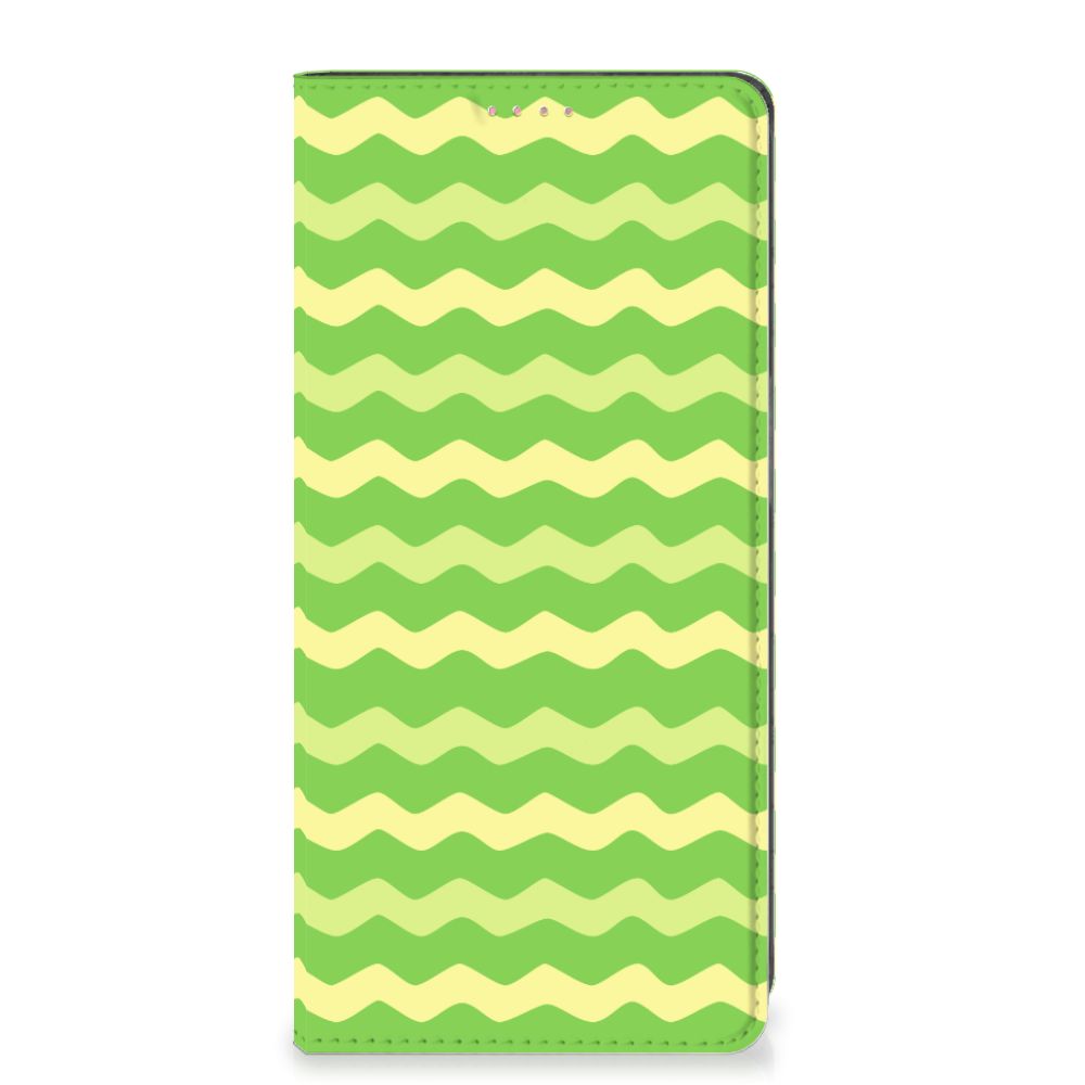 OPPO A54 5G | A74 5G | A93 5G Hoesje met Magneet Waves Green