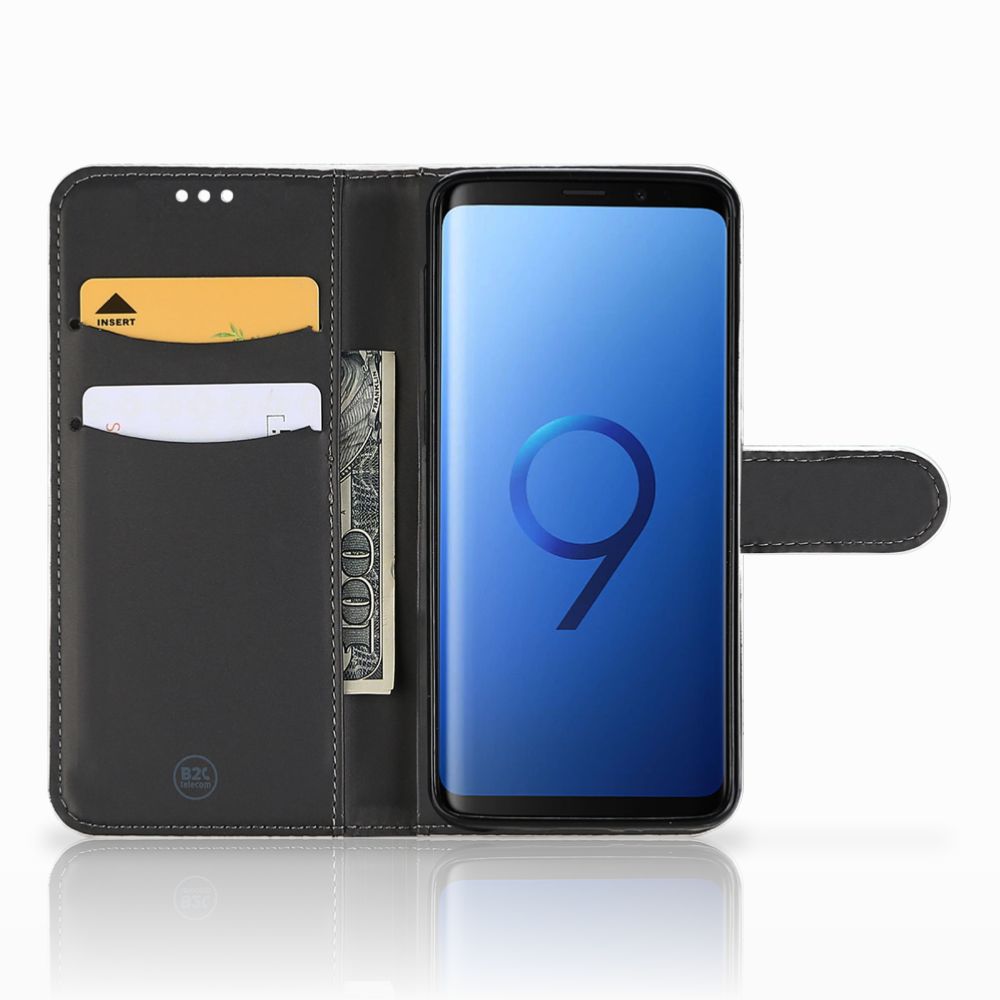 Samsung Galaxy S9 Plus Telefoonhoesje met Pasjes Witte Kat