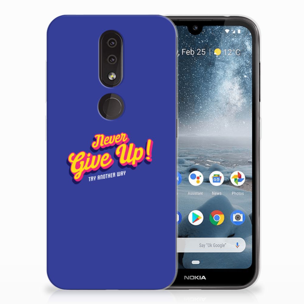 Nokia 4.2 Siliconen hoesje met naam Never Give Up