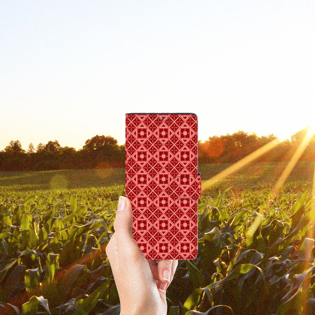 Motorola Edge 20 Lite Telefoon Hoesje Batik Rood
