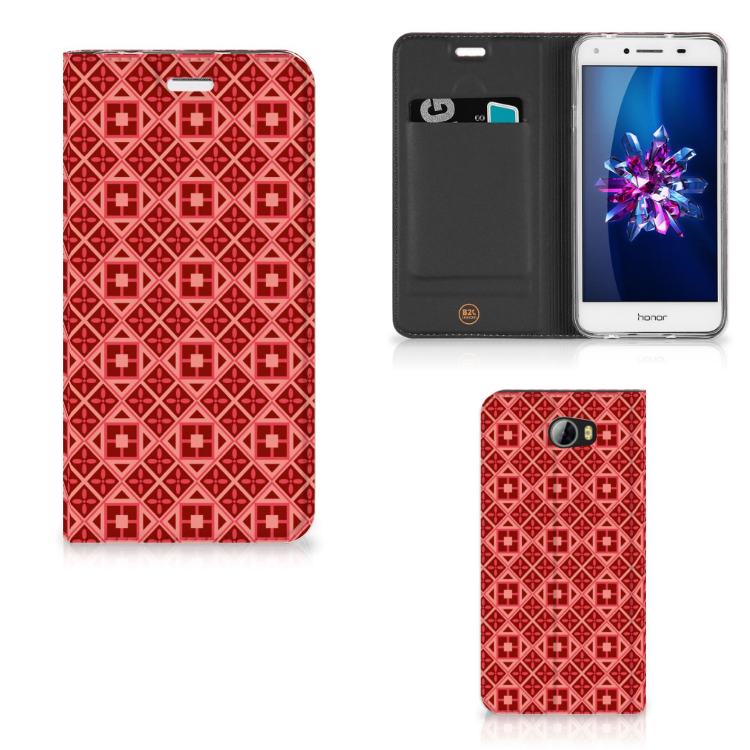 Huawei Y5 2 | Y6 Compact Hoesje met Magneet Batik Rood