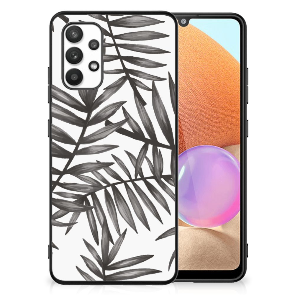 Samsung Galaxy A32 4G | A32 5G Enterprise Editie Bloemen Hoesje Leaves Grey B2C Telecom