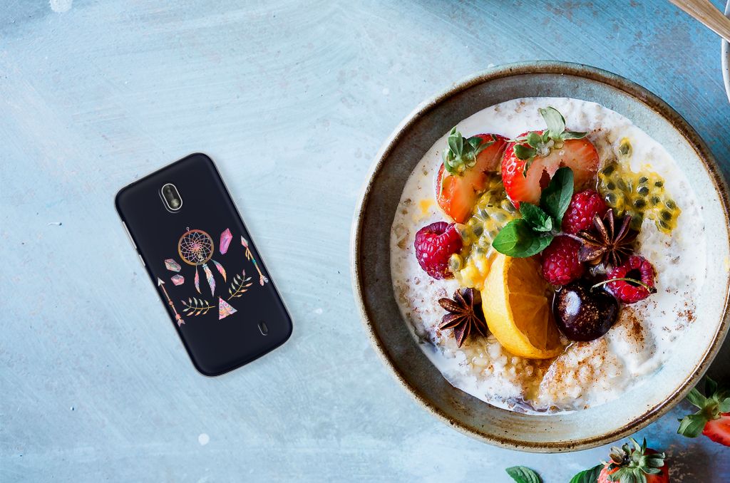 Nokia 1 Telefoonhoesje met Naam Boho Dreamcatcher