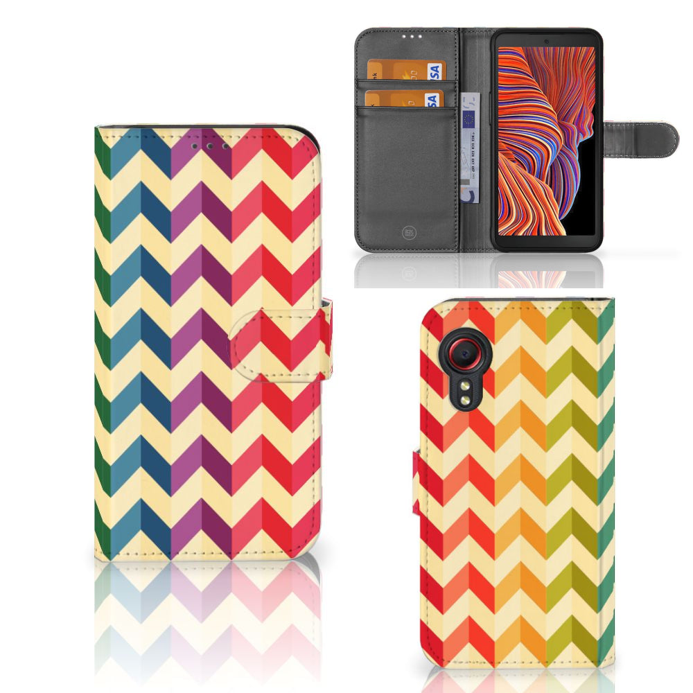 Samsung Galaxy Xcover 5 Telefoon Hoesje Zigzag Multi Color