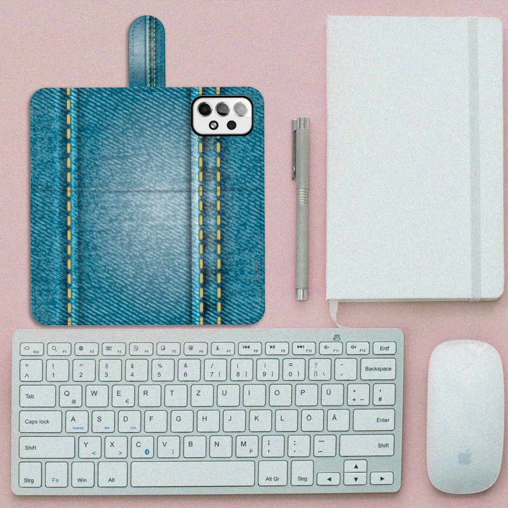 Samsung Galaxy A73 5G Wallet Case met Pasjes Jeans