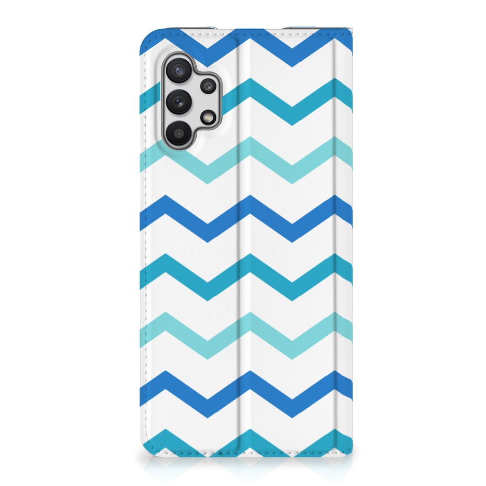 Samsung Galaxy A32 5G Hoesje met Magneet Zigzag Blauw - B2C Telecom