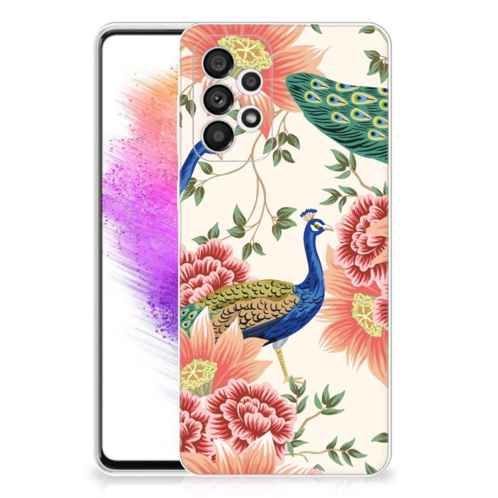 TPU Hoesje voor Samsung Galaxy A73 5G Pink Peacock B2C Telecom