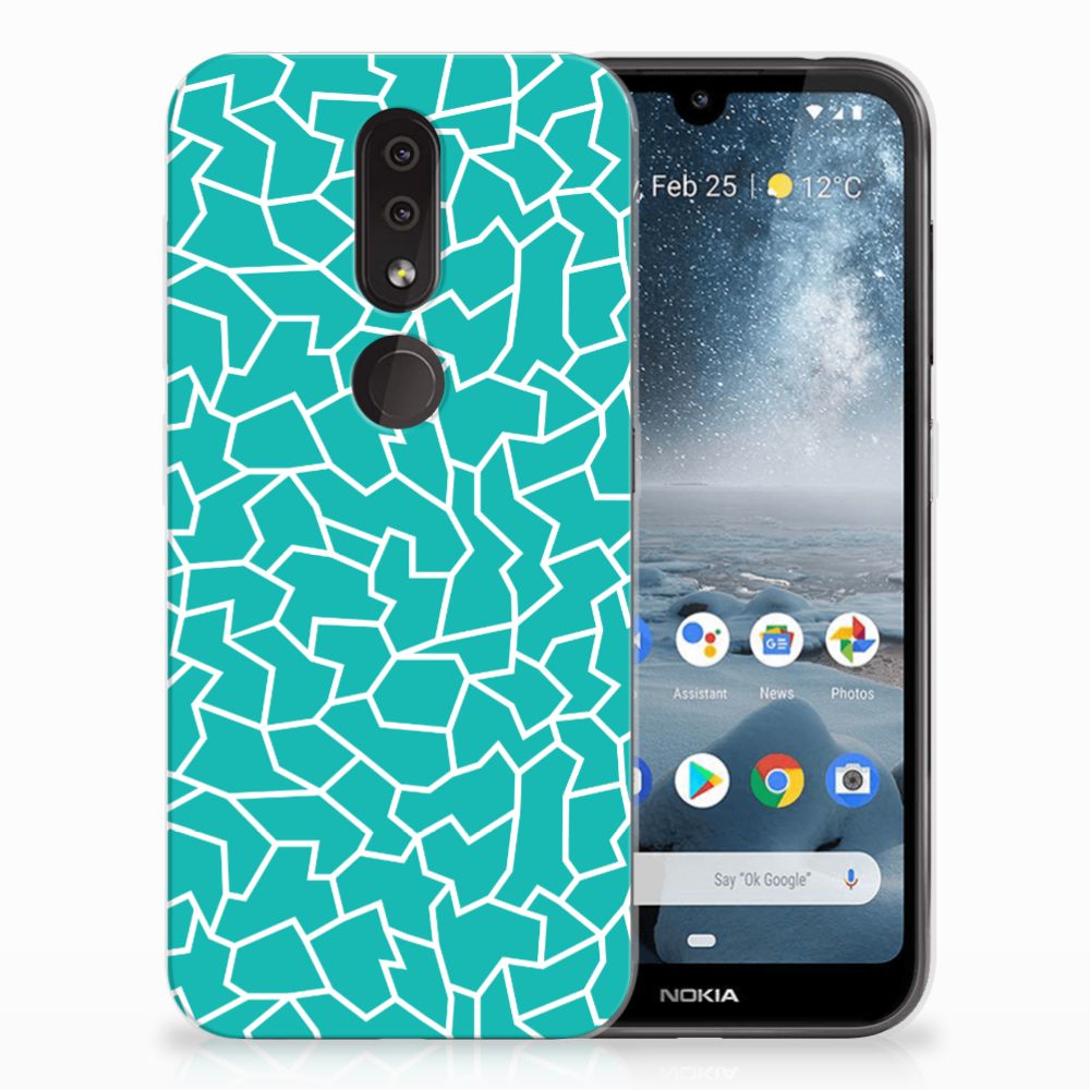 Nokia 4.2 Hoesje maken Cracks Blue