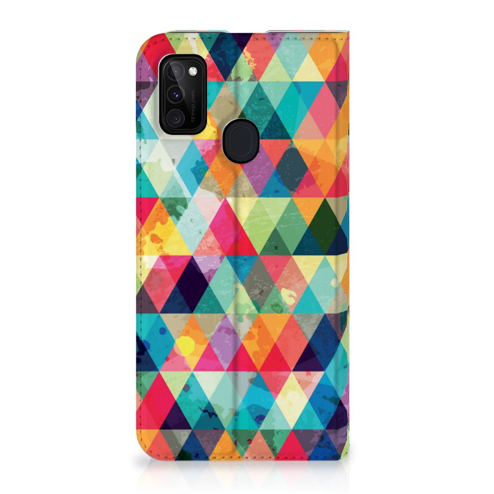Samsung Galaxy M30s | M21 Hoesje met Magneet Geruit - B2C Telecom