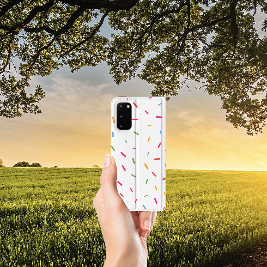 Samsung Galaxy S20 Flip Style Cover Donut Roze - B2C Telecom