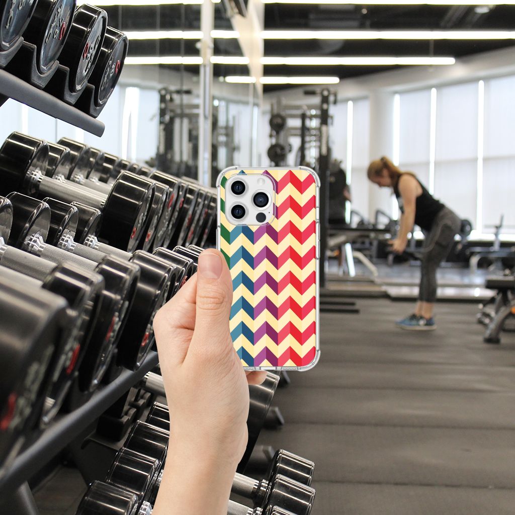 Apple iPhone 13 Pro Doorzichtige Silicone Hoesje Zigzag Multi Color B2C Telecom