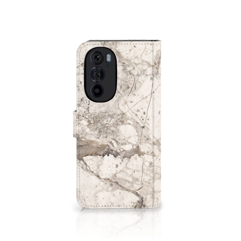 Motorola Edge 30 Pro Bookcase Marmer Beige