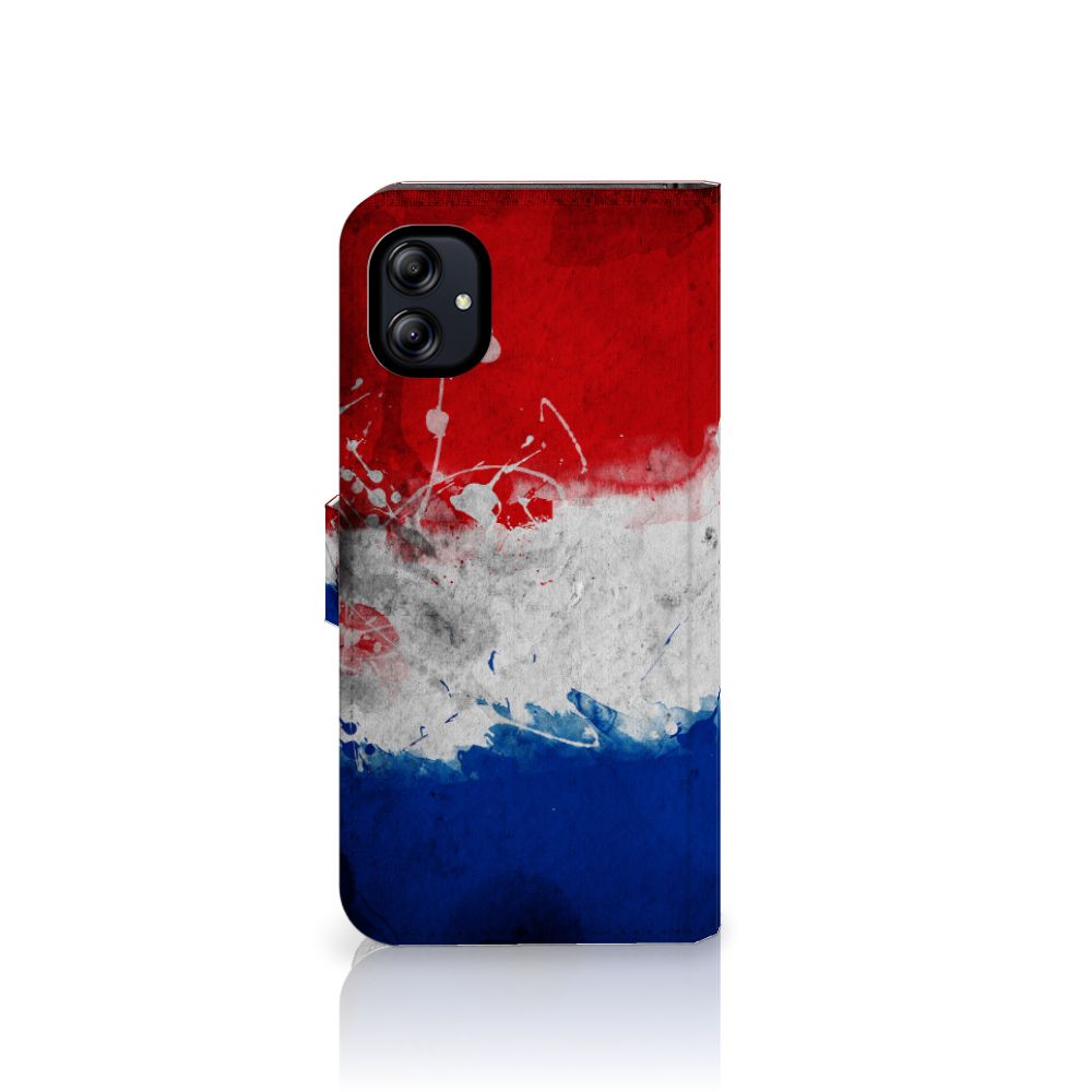 Samsung Galaxy A04e Bookstyle Case Nederland met artistieke Nederlandse vlag