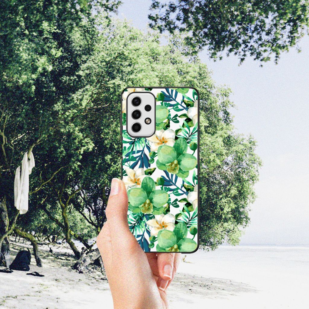 Samsung Galaxy A23 Bloemen Hoesje Orchidee Groen B2C Telecom