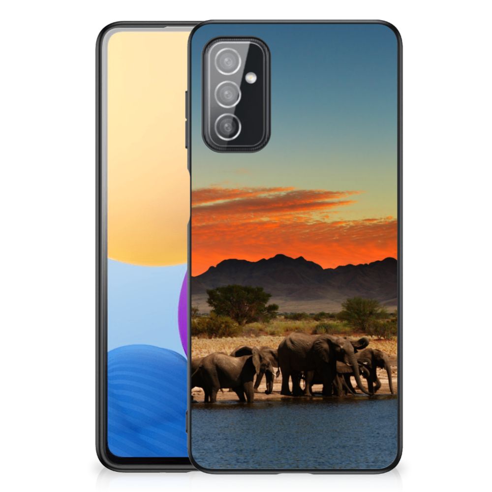 Samsung Galaxy M52 Dierenprint Telefoonhoesje Olifanten B2C Telecom