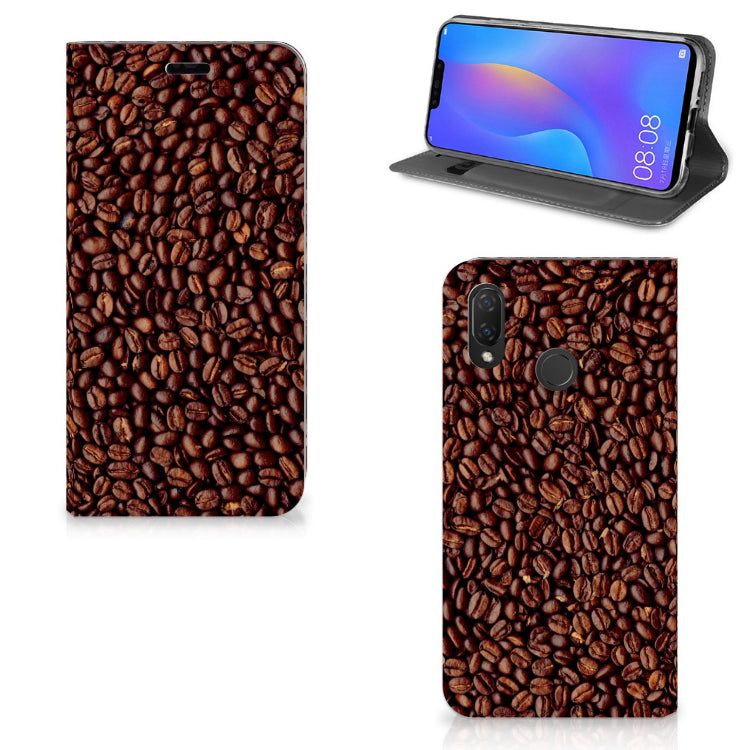 Huawei P Smart Plus Flip Style Cover Koffiebonen