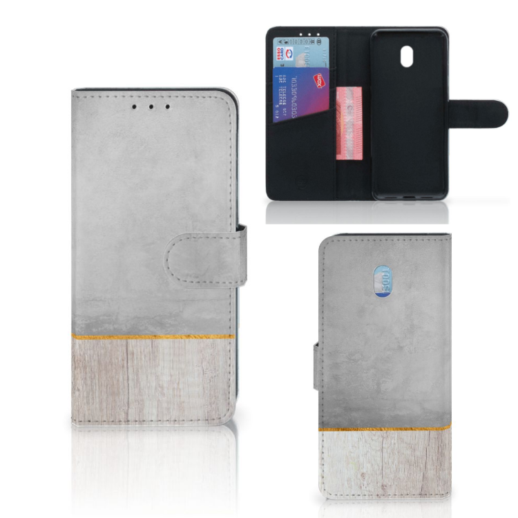 Xiaomi Redmi 8A Book Style Case Wood Concrete