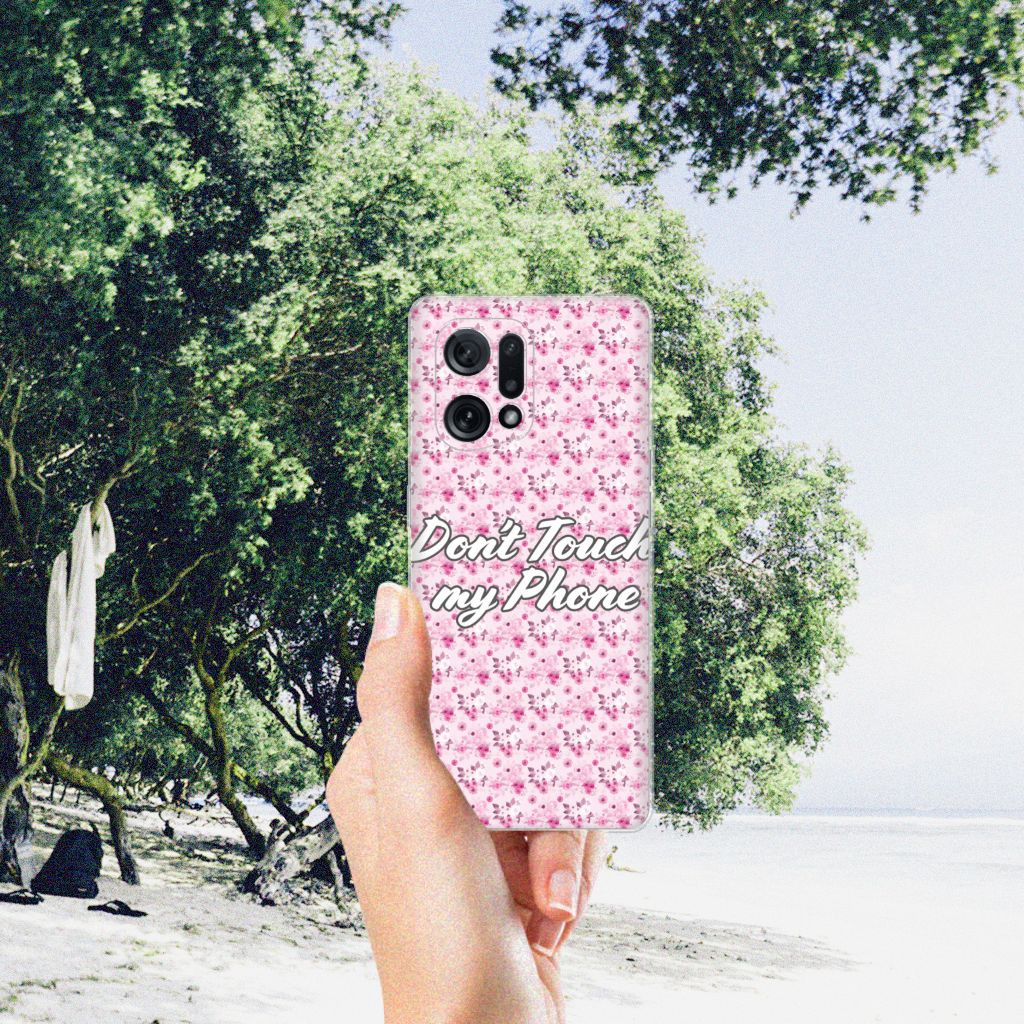 OPPO Find X5 Silicone-hoesje Flowers Pink DTMP B2C Telecom