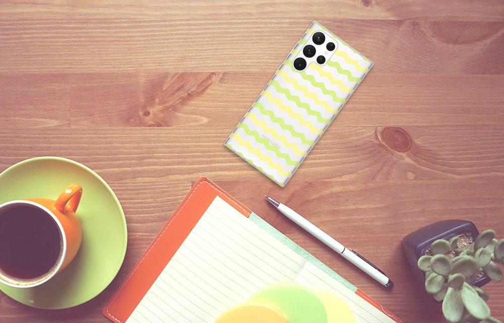Samsung Galaxy S22 Ultra TPU bumper Waves Yellow B2C Telecom