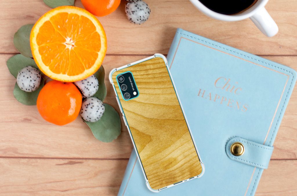 Samsung Galaxy M02s | A02s Stevig Telefoonhoesje Licht Hout B2C Telecom