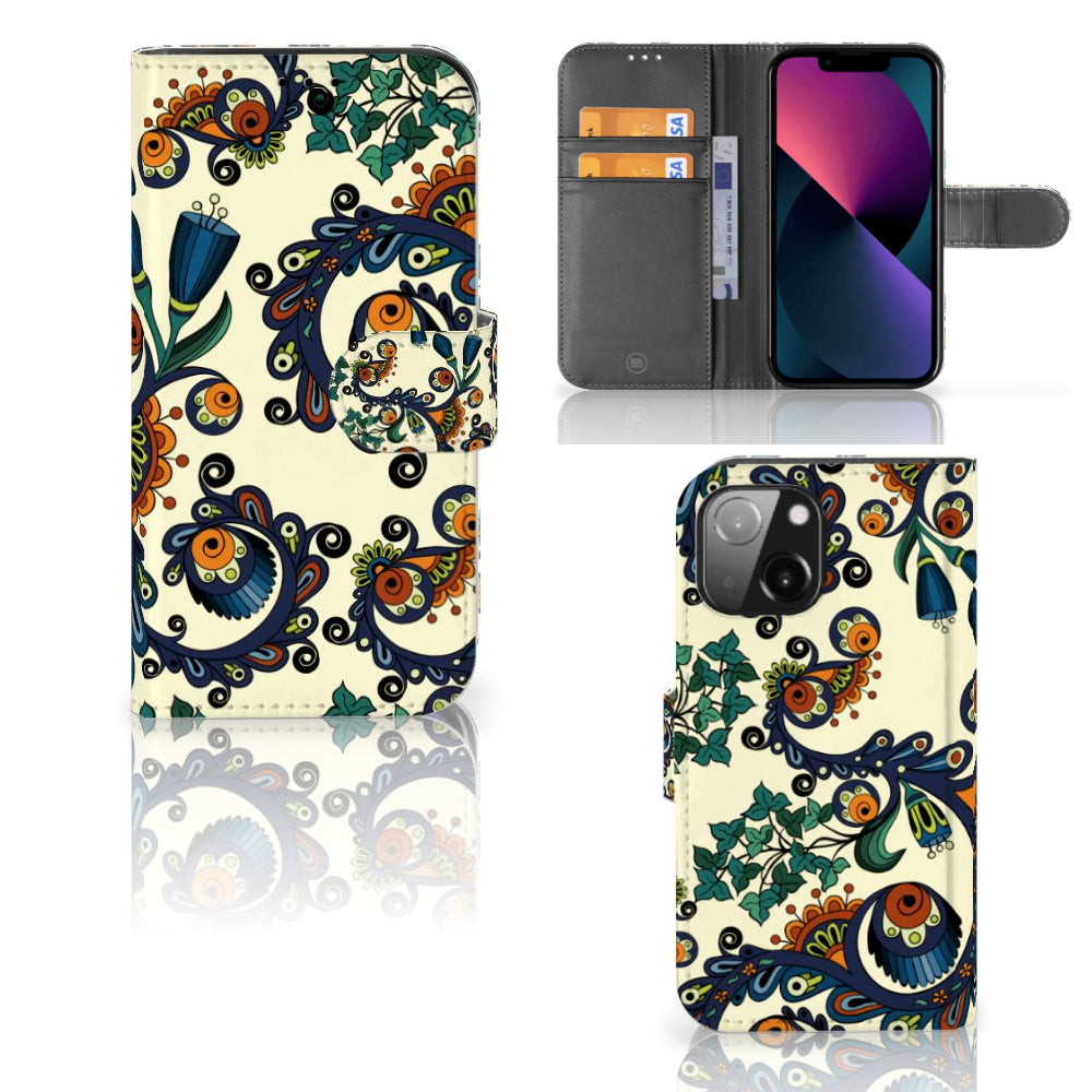 Wallet Case iPhone 13 Mini Barok Flower