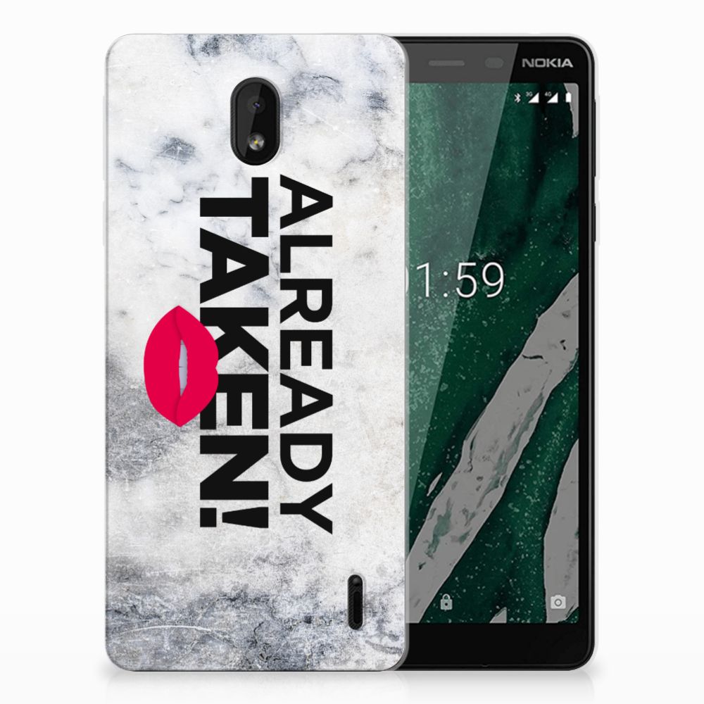 Nokia 1 Plus Siliconen hoesje met naam Already Taken White