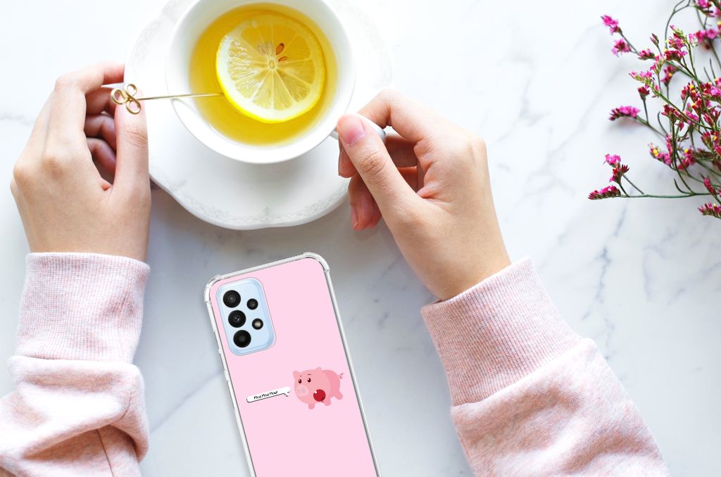 Samsung Galaxy A23 Stevig Bumper Hoesje Pig Mud - B2C Telecom
