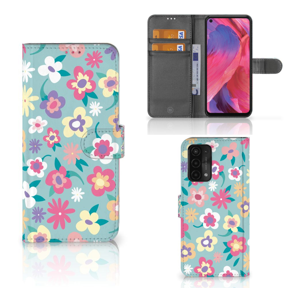 OPPO A54 5G | A74 5G | A93 5G Hoesje Flower Power