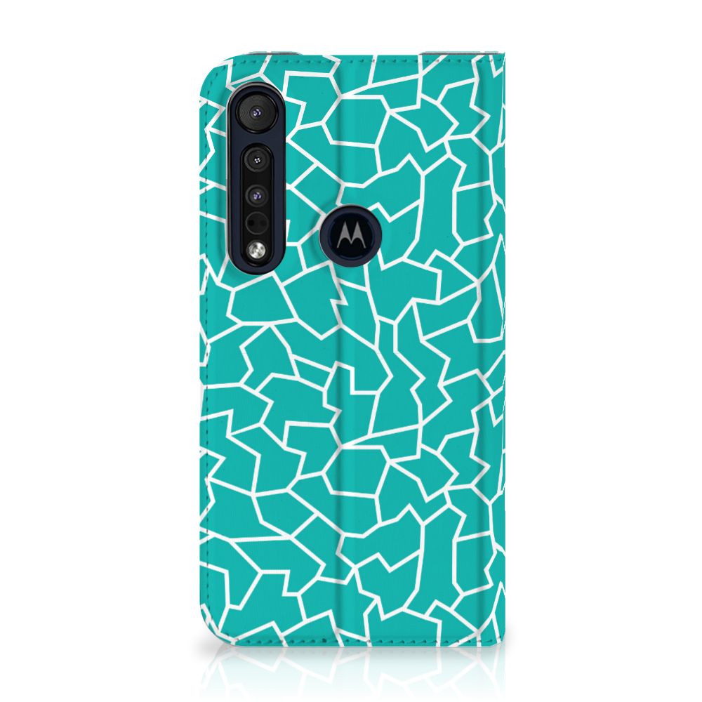 Motorola G8 Plus Bookcase Cracks Blue - B2C Telecom