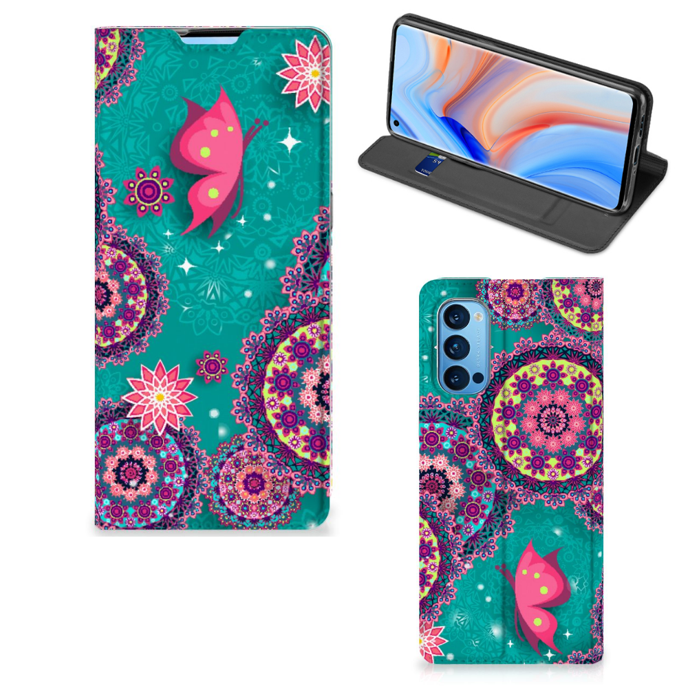 OPPO Reno4 Pro 5G Bookcase Cirkels en Vlinders - B2C Telecom