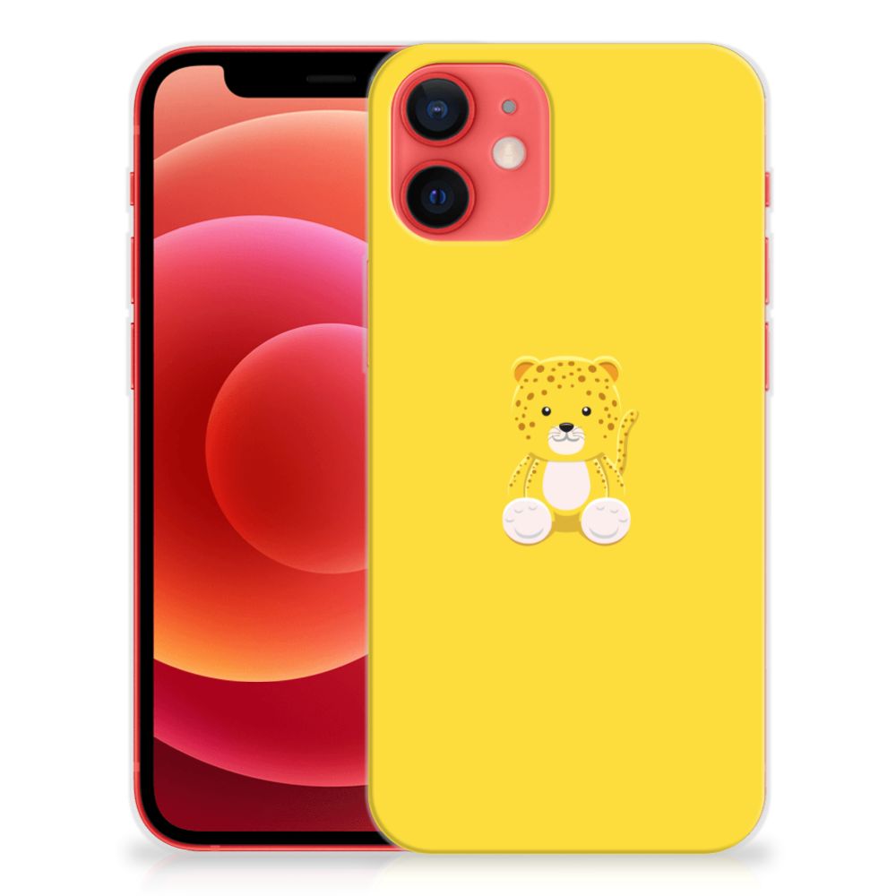 iPhone 12 Mini Telefoonhoesje met Naam Baby Leopard B2C Telecom