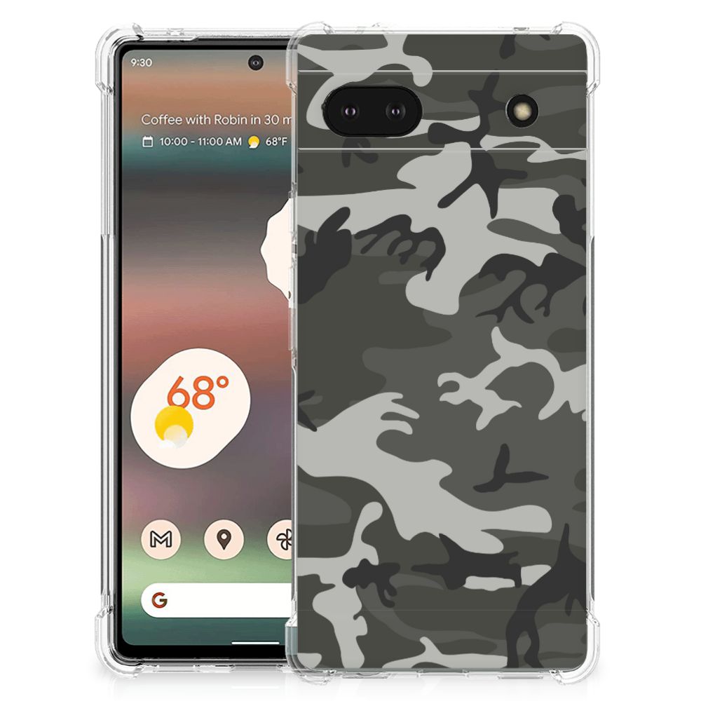 Google Pixel 6A Doorzichtige Silicone Hoesje Army Light