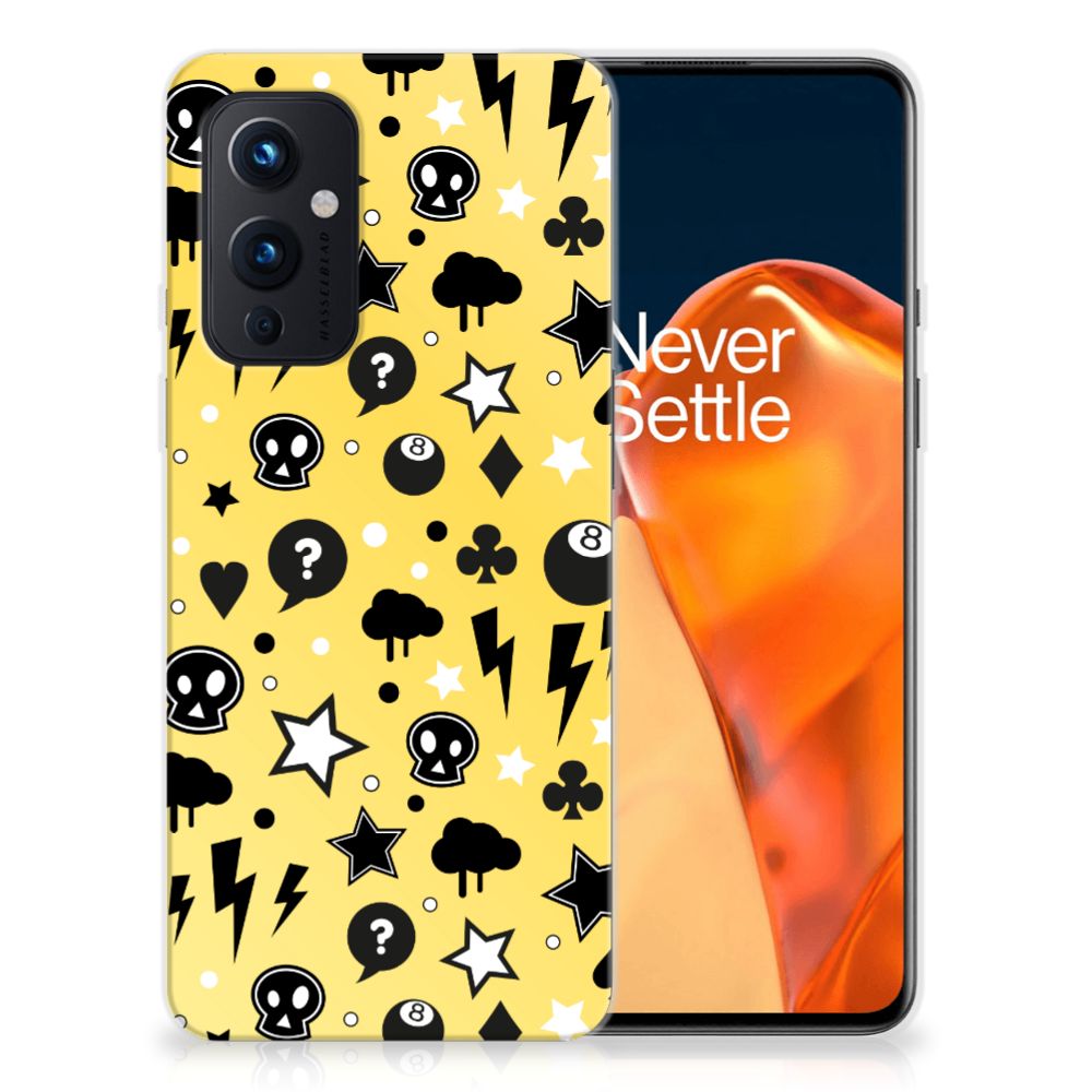 Silicone Back Case OnePlus 9 Punk Geel