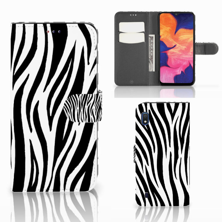 Samsung Galaxy A10 Telefoonhoesje met Pasjes Zebra