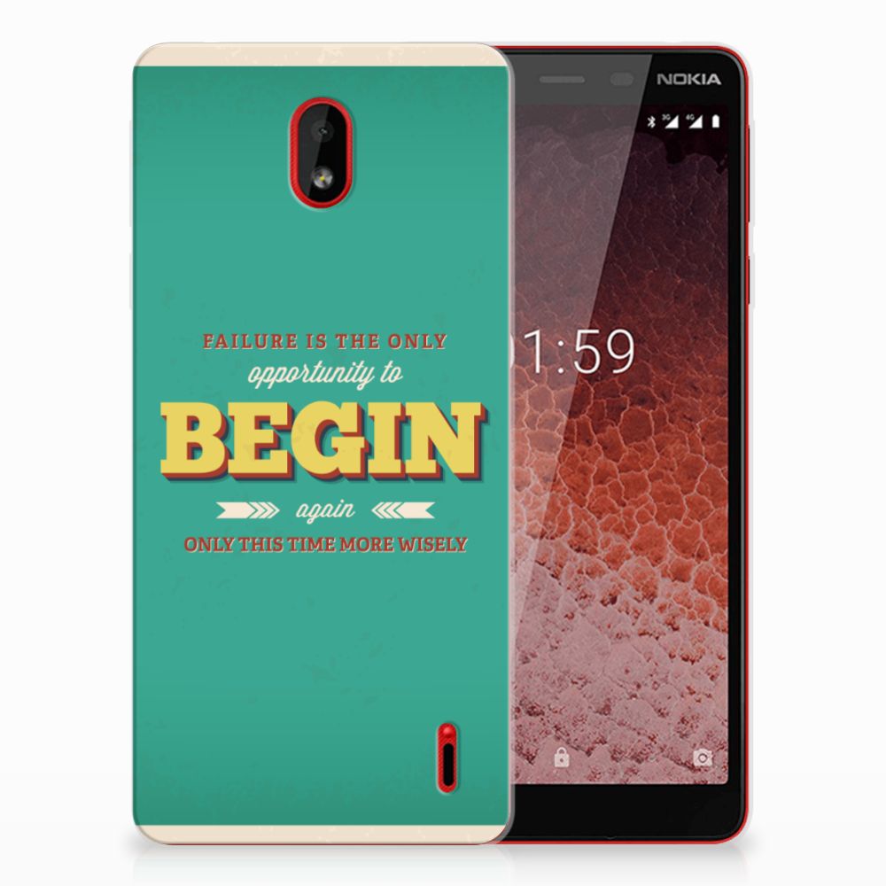 Nokia 1 Plus Siliconen hoesje met naam Quote Begin