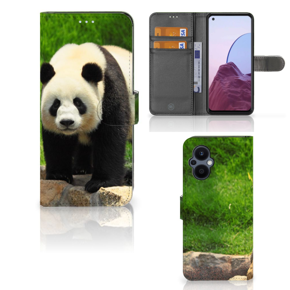 OPPO Reno 8 Lite | OnePlus Nord N20 Telefoonhoesje met Pasjes Panda