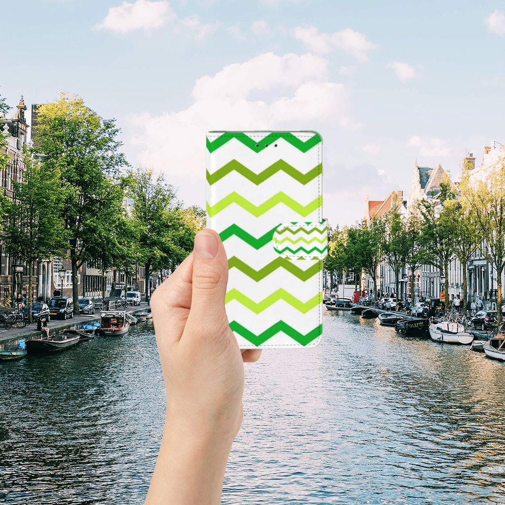 Samsung Galaxy J7 2016 Telefoon Hoesje Zigzag Groen