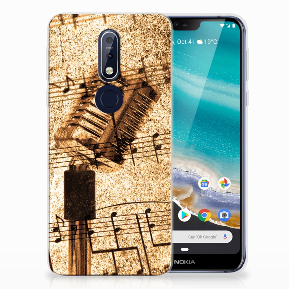 Nokia 7.1 Siliconen Hoesje met foto Bladmuziek