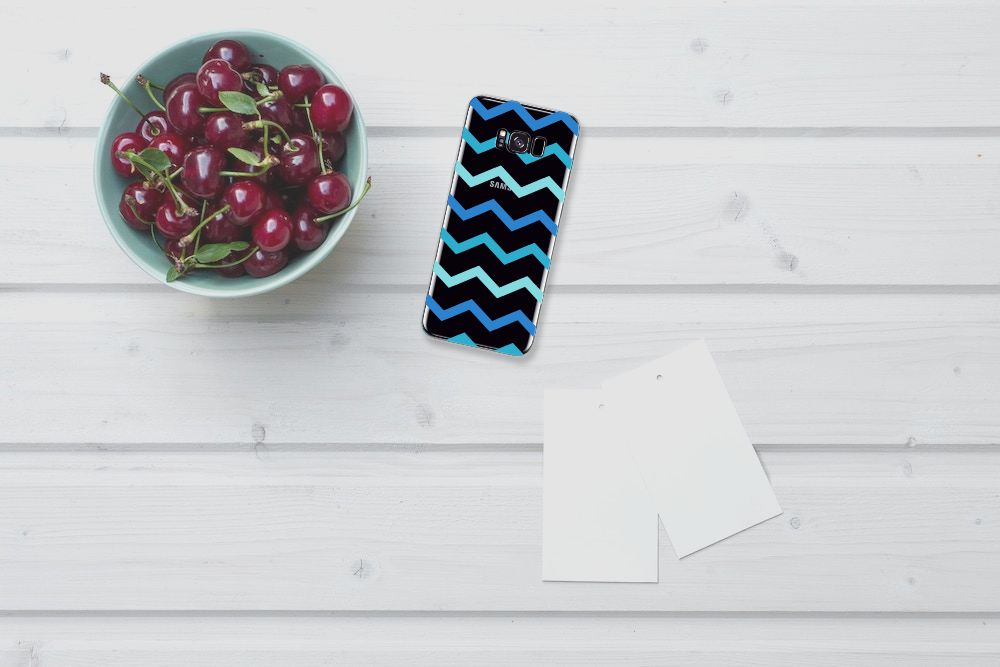 Samsung Galaxy S8 Plus TPU bumper Zigzag Blauw